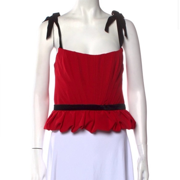 Prabal Gurung Tops - New with tags ! Prabal Gurung Elegant Red Women's Top with Black Accents